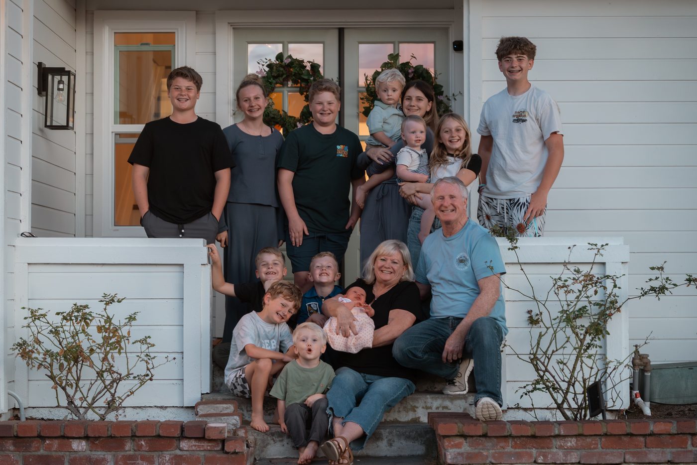 Dr. Monahan with his wife, kids, and grandkids